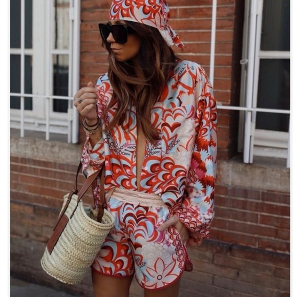 Zara 2 Pieces Printed Shirt and Scarf - Picture 16 of 16